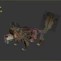 Pixelated Fantasy Wolf Game Character With Blocky Design And 3D Model Features 3d model