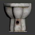 Vintage Ceramic Toilet Base With Worn Surface And Classic Drain Design