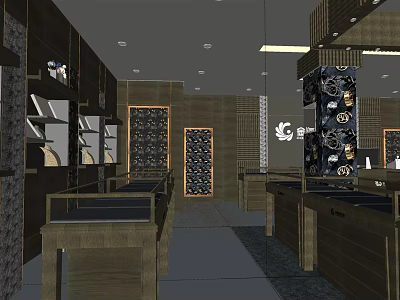Luxury Jewelry Store Interior Design With Glass Display Counters And Diamond Jewelry Showcases 3d model