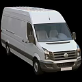 Volkswagen White Commercial Cargo Van Front View with Spacious Cargo Area Design