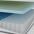 Stacked Mattress Layers With Colored Foam And Supportive Base Structure Design