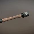 Tactical Weapon With Wooden Handle And Black Metal Construction Design Structure 3d model