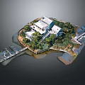 Lakeside Residential Building Surrounded By Trees With Waterfront Deck And Pier