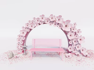 Cherry Blossoms Cherry Blossoms Pecking Card Flower Art Beautiful Chen 3d model