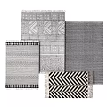 Stylish Square Rugs With Geometric Patterns Stripes And Woven Textures 3d model