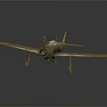 Vintage Gray Aircraft Model on Dark Background with Propeller Wings and Cockpit for Space Aviation