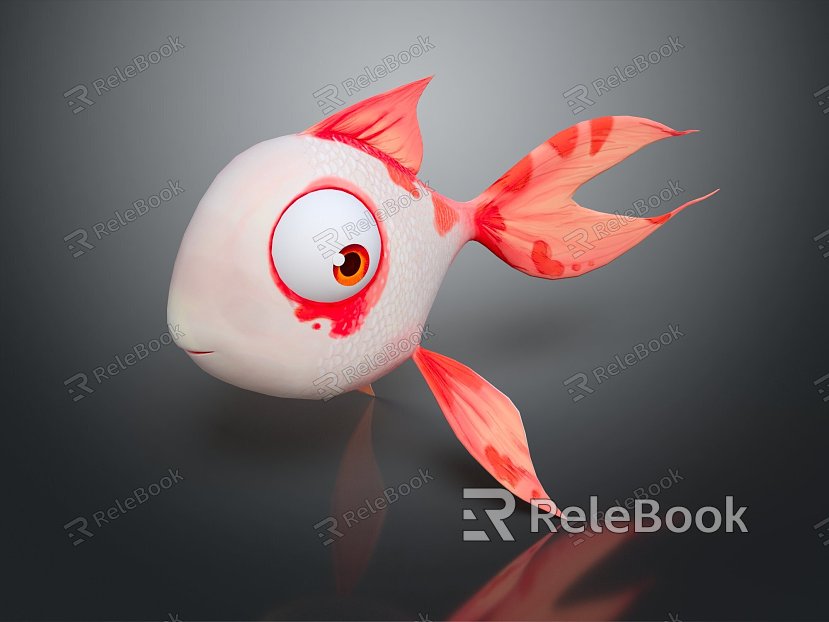 Modern Goldfish Cartoon Goldfish Cartoon Fish model