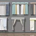 Various Decorative Curtains Featuring Colorful Patterns Pleated Details And Valance Top Designs