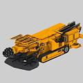 Yellow Mining Utility Vehicle with Tracked Chassis and Rotary Cutting Drum for Underground Excavation