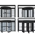 Various Revolving Door Designs Featuring Glass Panels and Metal Frames
