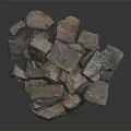 Stack of Natural Stone Blocks with Varied Colors and Rough Texture for Construction Projects 3d model