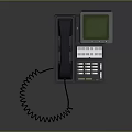 Commercial Business Phone Equipment With Green Display Screen Keypad And Handset