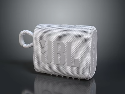 JBL White Mesh Texture Computer Speaker With Hanging Rope Portable Bluetooth Design 3d model