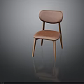 Modern Pink Upholstered Chair With Comfortable Seat Backrest And Wooden Legs