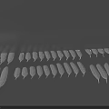 Feather Decorative Design With Various Sizes And White Gray Color Tones