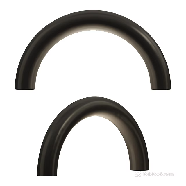 Two Modern Black Arched Wall Lights For Indoor Home Decor Accent 3d model