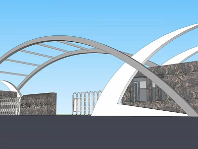 Modern Gate Landscape Gate 3d model