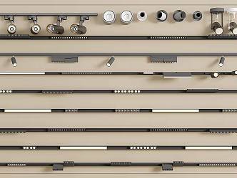 Track Spotlight Downlight Linear Light Embedded Downlight Magnetic Spotlight 3d model