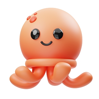 Squid Octopus Cartoon Squid Cute Squid Anime Squid Sea Life 3d model