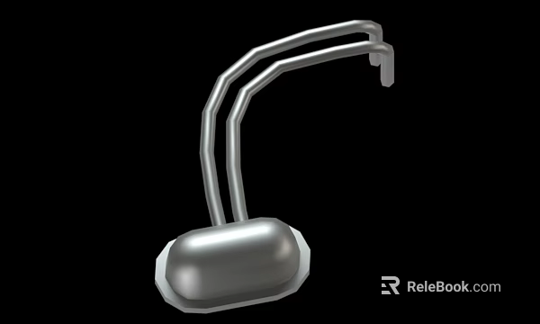 Silver Metal Object With Oval Base Curved Tubes And Flat Top Design Structure 3d model 