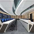 modern monitoring room command center hall 3d model