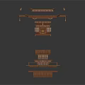 Traditional Chinese Wooden Architecture With Multi Tiered Design And Overhanging Eaves Model
