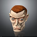 Animated Character 3D Head Model Featuring Red Hair Blue Eyes And Large Ears
