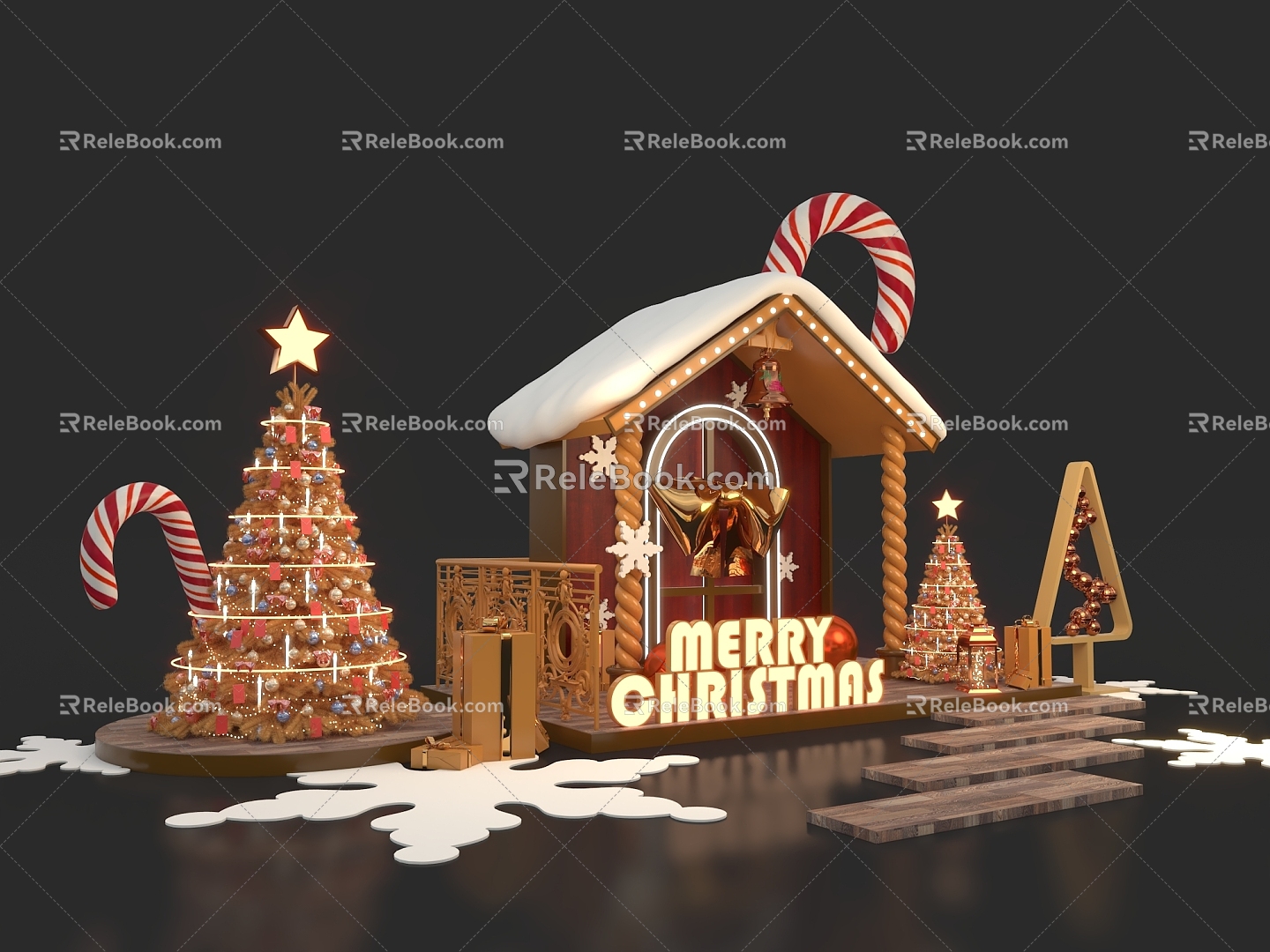 Christmas now beautiful Chen Christmas cottage Christmas house 3d model