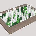 Commercial Equipment For City Model Display Featuring Wooden Frame White Buildings And Green Areas