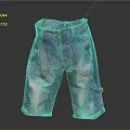 Stylish Blue Denim Shorts With Pockets Belt Gradient Color And Rolled Cuffs
