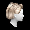 Game Movie Character White Head Model With Blond Short Stylish Hair Design