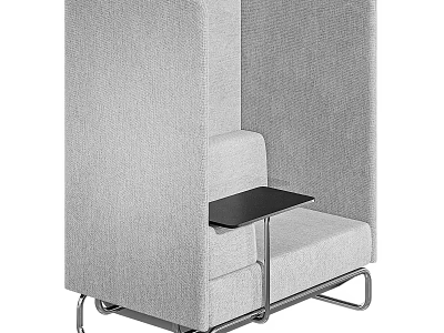 Modern Gray Fabric Sofa And Coffee Table Set With Metal Frame Design 3d model