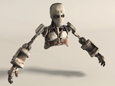 Intelligent Machine Mechanical Skeleton Structure With Robotic Limbs And Articulated Joints 3d model