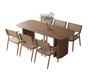 Modern Dining Table and Chair Combination Dining Chair Dining Table Single Chair 3d model