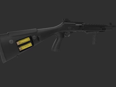 High Quality Black Tactical Rifle 3D Model with Magazine and Accessories 3d model