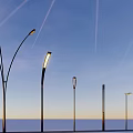 Modern Outdoor Lights With Various Styles Including Pole Mounted Curved Arm And Ring Shaped Designs