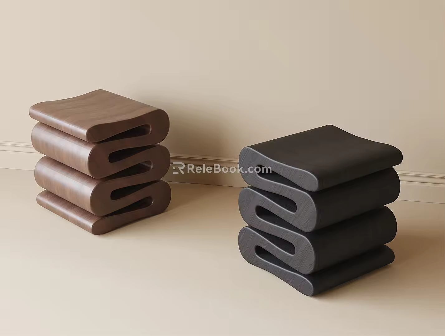 Modern side table corner table stool 3d model