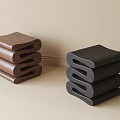 Modern side table corner table stool 3d model