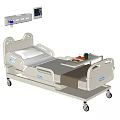 Medical Bed With Adjustable Frame Side Rails And Bedside Monitor For Hospitals