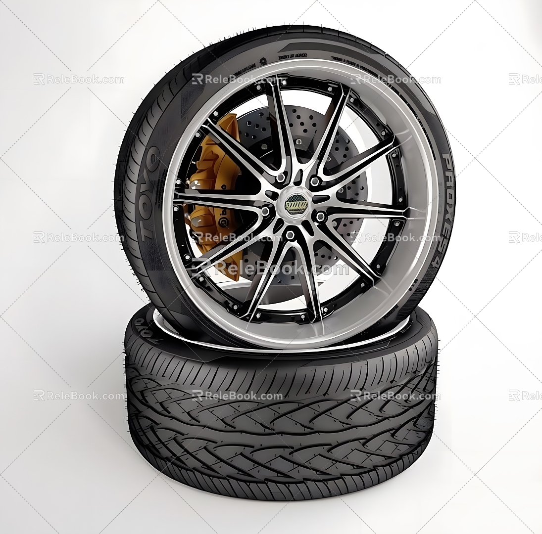 Car Tire Realistic Car Tire Tire Accessories Parts Wheel Hub 3d model