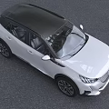 White Peugeot SUV With Modern Headlights And Grille On Street