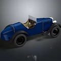 Vintage Blue Convertible Car With Classic Open Top And Retro Design Style