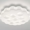 Modern White Ceiling Light With Round Holes Square And Circular Decorative Design 3d model