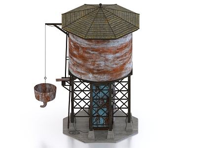 Silo Industrial Silo Barrel Tower Water Storage Tank Water Tank Reservoir 3d model