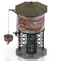 Silo Industrial Silo Silo Barrel Tower Water Storage Tank Water Tank Reservoir 3d model