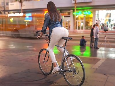 Women's Bicycle Riding Bicycle Cowboy Mountain Bike Riding Electric Vehicle 3d model