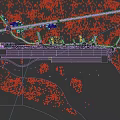 Aerial Planning of Riverfront Development With Lush Greenery Islands and Residential Buildings