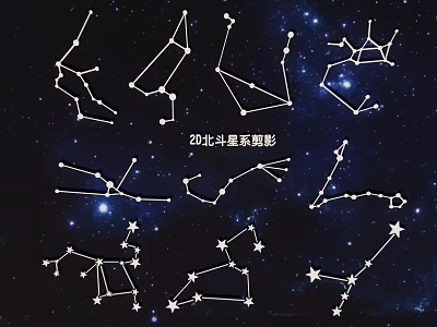Big Dipper Silhouette Hanging Decorative Ornament with Starry Sky Design Elements 3d model