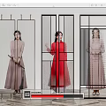 Modern partition glass screen partition 3d model
