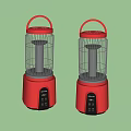 Red Electric Heater With Metal Mesh Cover And Control Panel Base 3d model